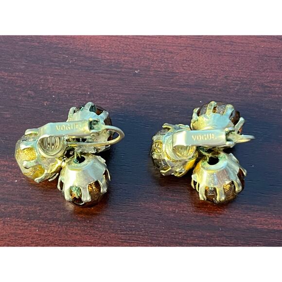 Vintage Vogue Chunky Copper Gold Tone Beaded Necklace and Earrings - Picture 5 of 13